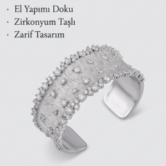 14 K Xuping Kararmaz İthal Zirkonyum Taşlı Çelik Bilezik