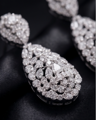 Swarovski Taşlı Altın Kaplamalı İthal Gümüş Set