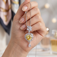 Sitrin Taşlı Altın Rodajlı İthal Gümüş Set