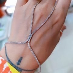 Swarovski Taşlı , Rose Altın Rodajlı Suyolu Gümüş Şahmeran