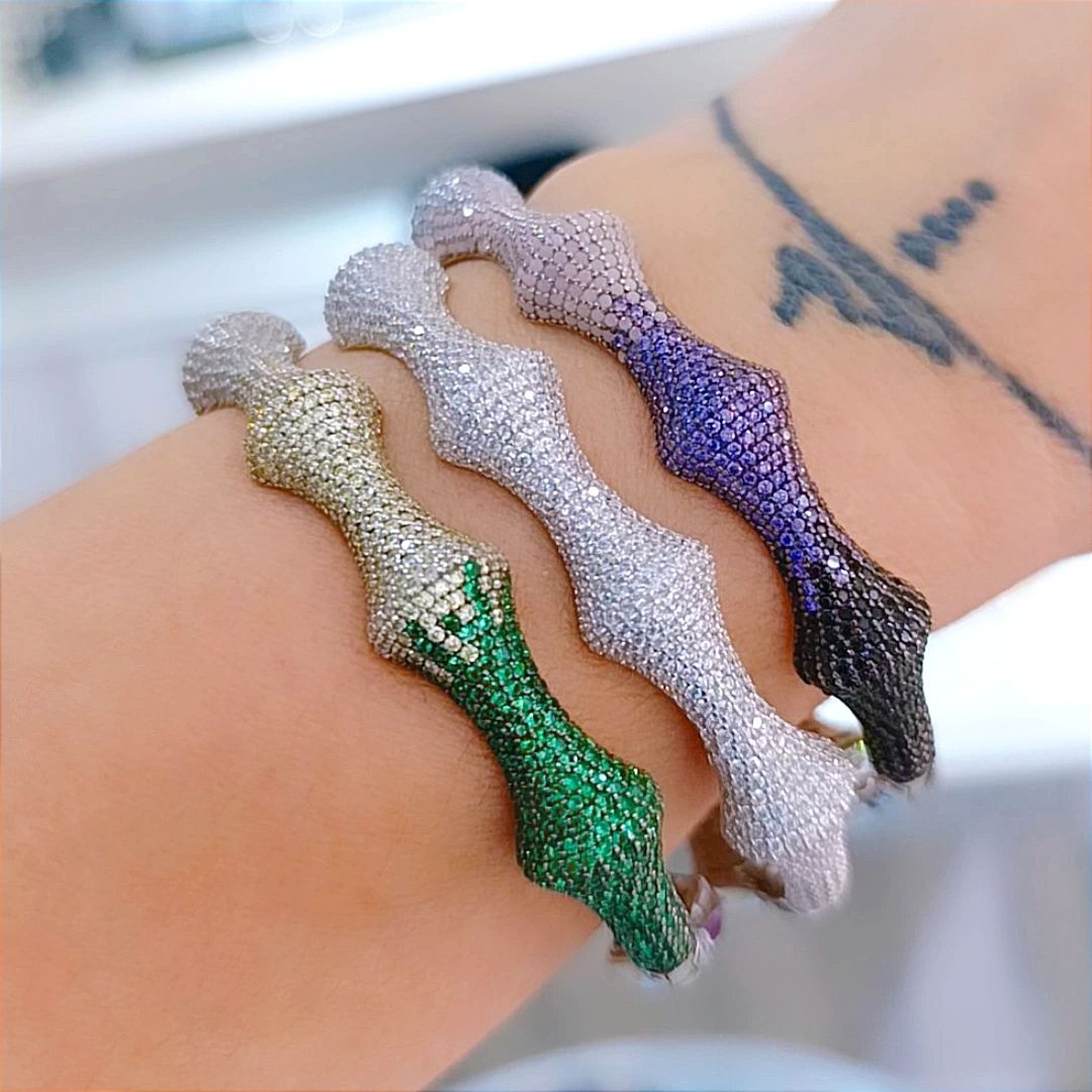 Swarovski Taşlı,İthal Altın kaplamalı Gümüş Bilezik