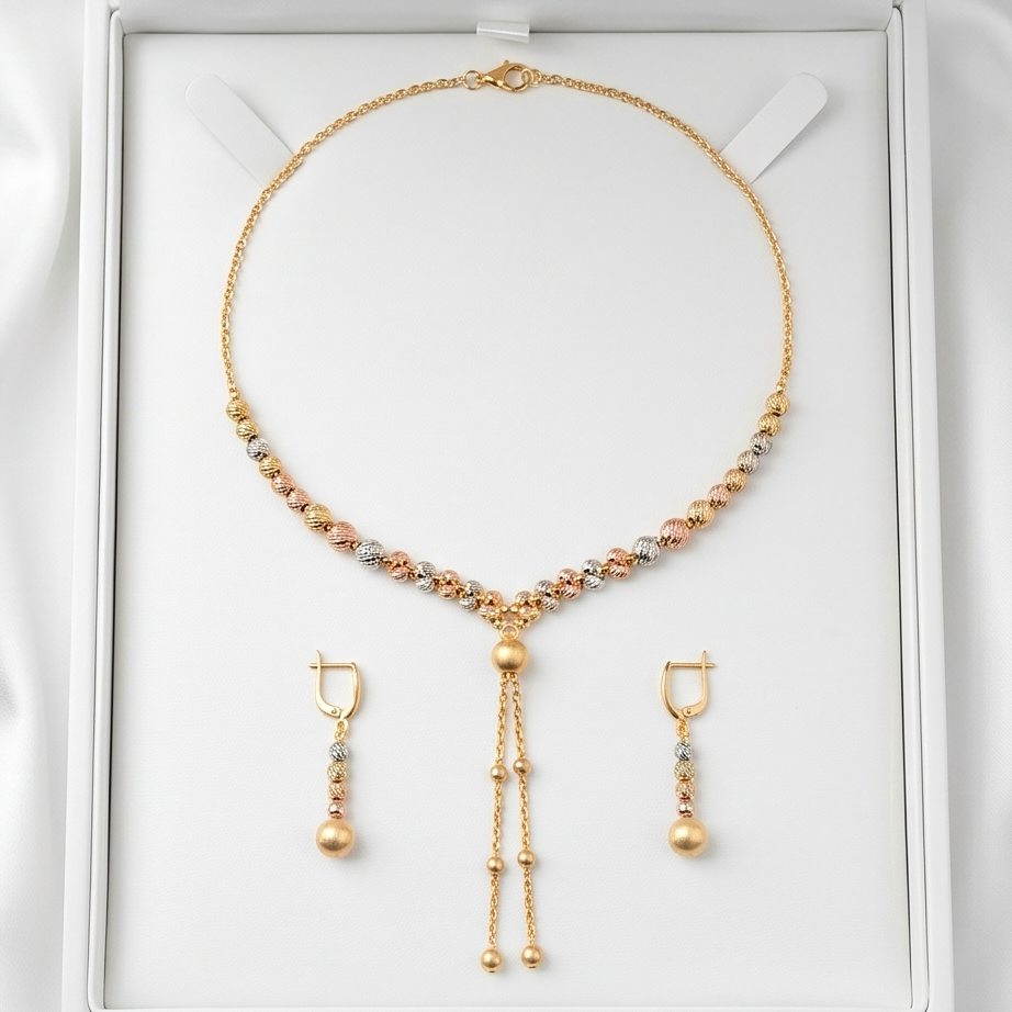 Dorica model Altın Kaplamalı Gümüş Set