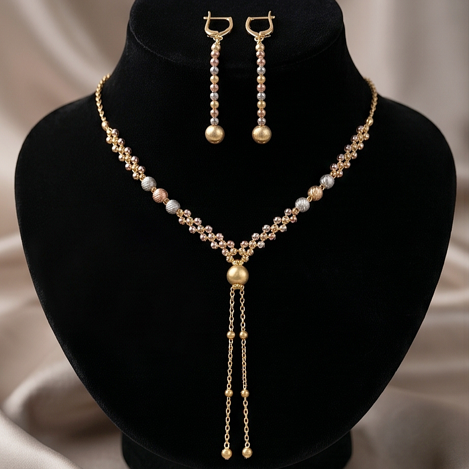 Dorica model Altın Kaplamalı Gümüş Set