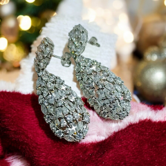Swarovski Taşlı Altın Kaplamalı Gümüş Küpe