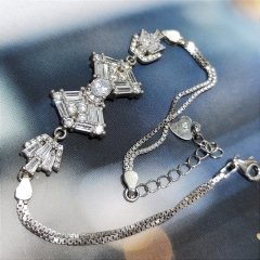 Swarovski Bagety Taşlı Gümüş Bileklik