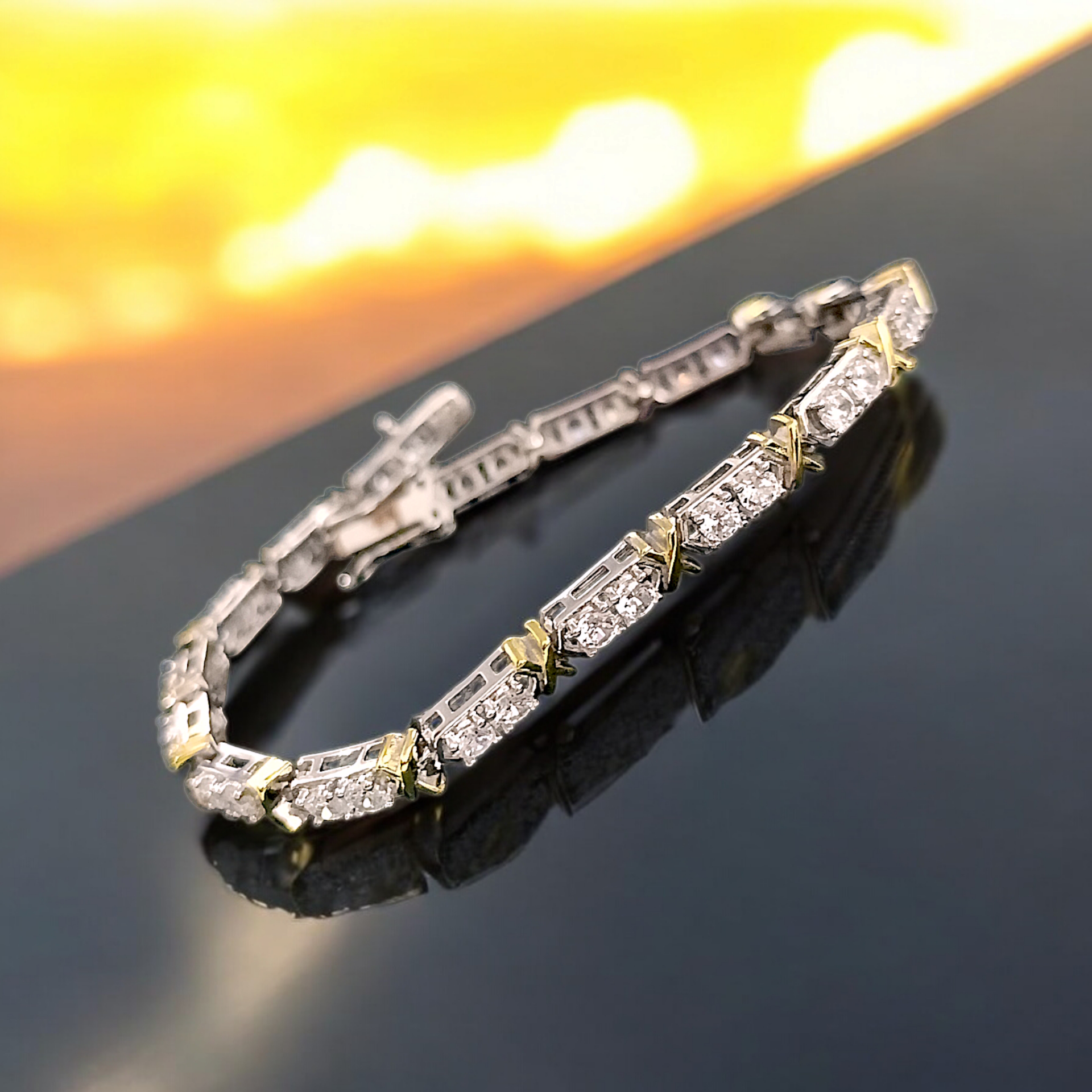 Tiffany Model, Altın Rodajlı Gümüş Bileklik