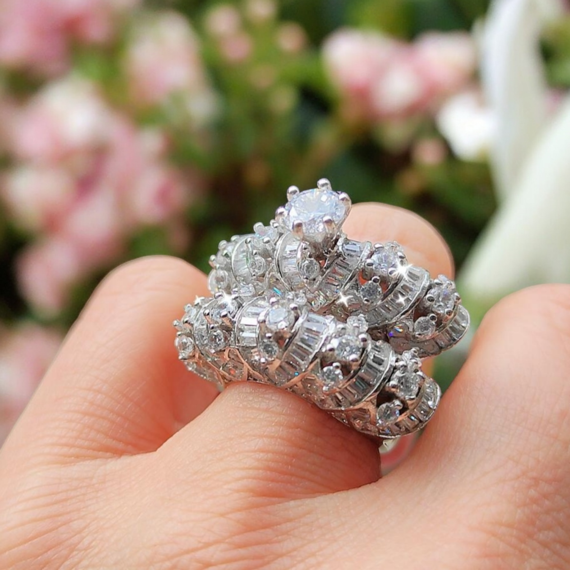 Swarovski Taşlı İthal, Altın Kaplamalı Gümüş Yüzük Set