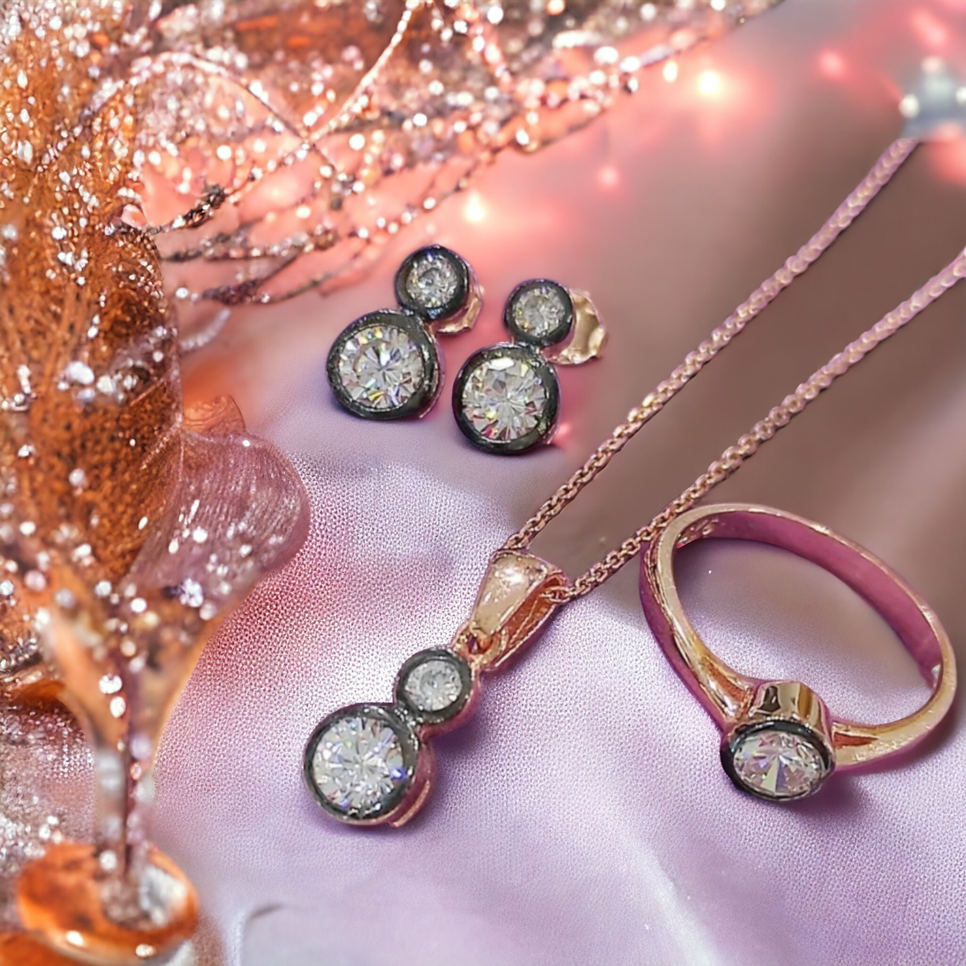 Elmas Montur, Tektaş Rose Gümüş Set