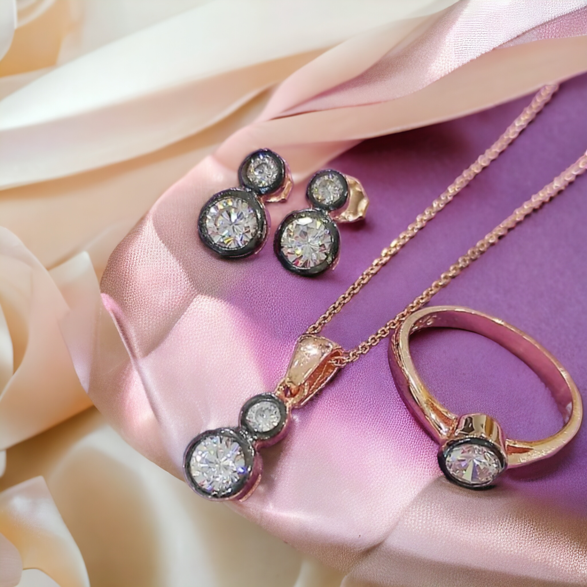 Elmas Montur, Tektaş Rose Gümüş Set