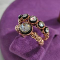 Elmas Monturlu Rose Gold Kaplamalı Gümüş Yüzük Set