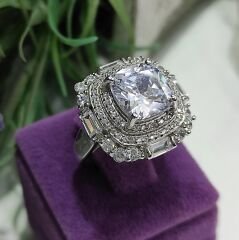 Swarovski Taşlı Altın Kaplamalı İthal Gümüş Yüzük