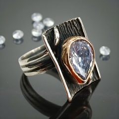 Swarovski Taşlı Elişi Tasarım Yüzük