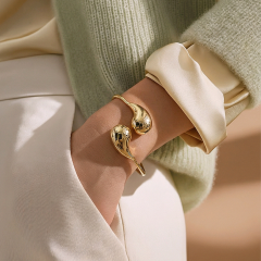 Bottega Model Altın Kaplamalı Gümüş Bilezik
