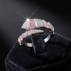 Serpente model Swarovski Taşlı Gümüş Yüzük