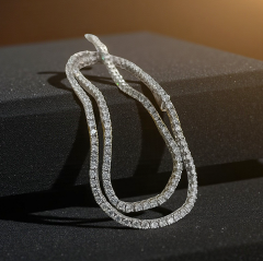 2.5 mm Swarovski Taşlı  Altın Rodajlı Gümüş Suyolu Kolye