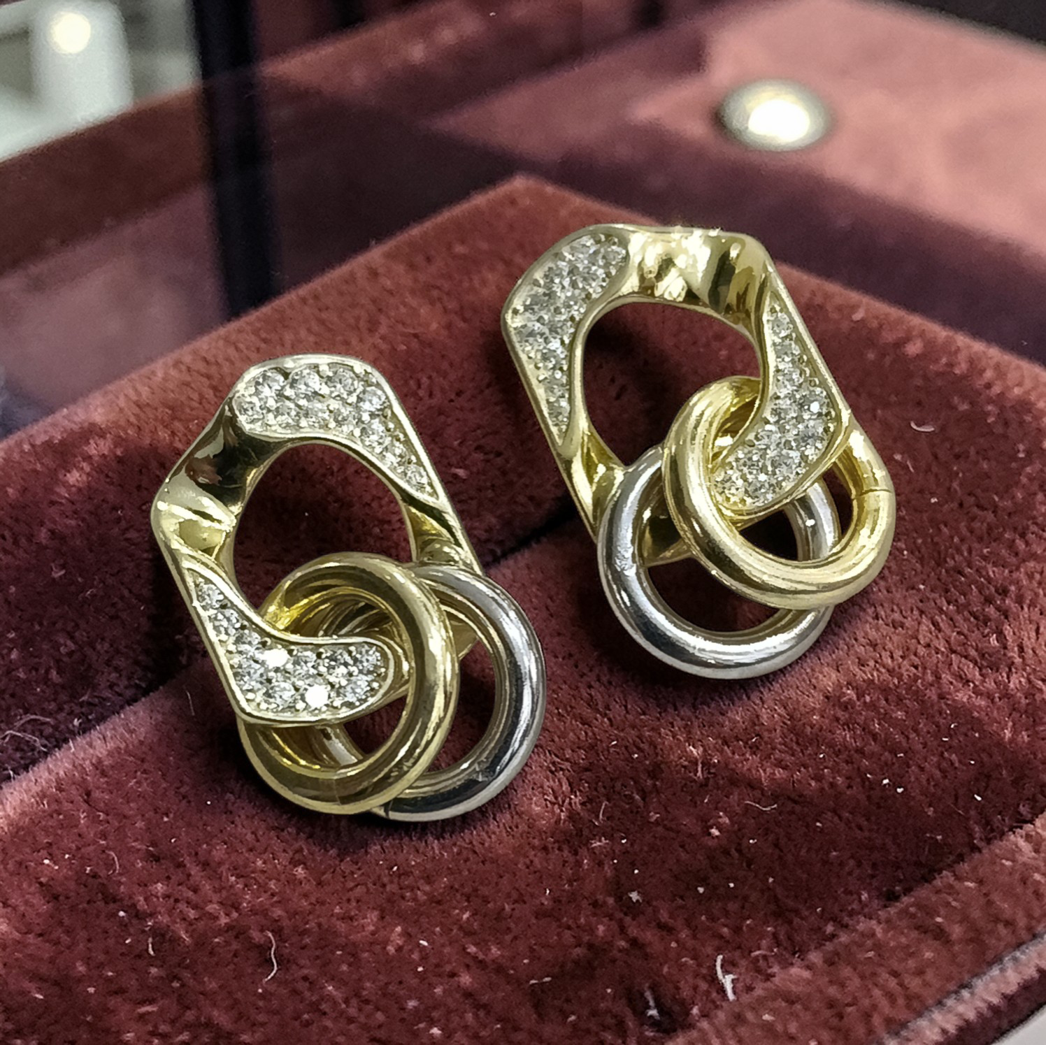 Swarovski Taşlı Altın Kaplamalı Gümüş Küpe