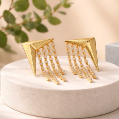 Swarovski Taşlı Altın Rodajlı Tasarım İthal Gümüş Küpe