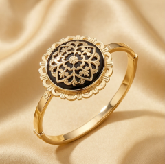 Oltu taşı ve Cartier ,Gold Kaplamalı Gümüş Bilezik