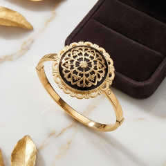 Oltu taşı ve Cartier ,Gold Kaplamalı Gümüş Bilezik