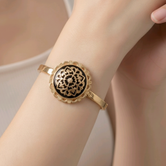 Oltu taşı ve Cartier ,Gold Kaplamalı Gümüş Bilezik