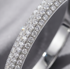 Swarovski Taşlı Altin Rodajlı İthal Gümüş Elips Bilezik