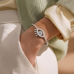 Swarovski Taşlı Göz Model Gümüş Bilezik