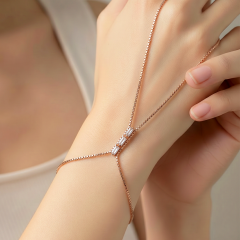 Swarovski Taşlı Rose Bagety Gümüş Şahmeran