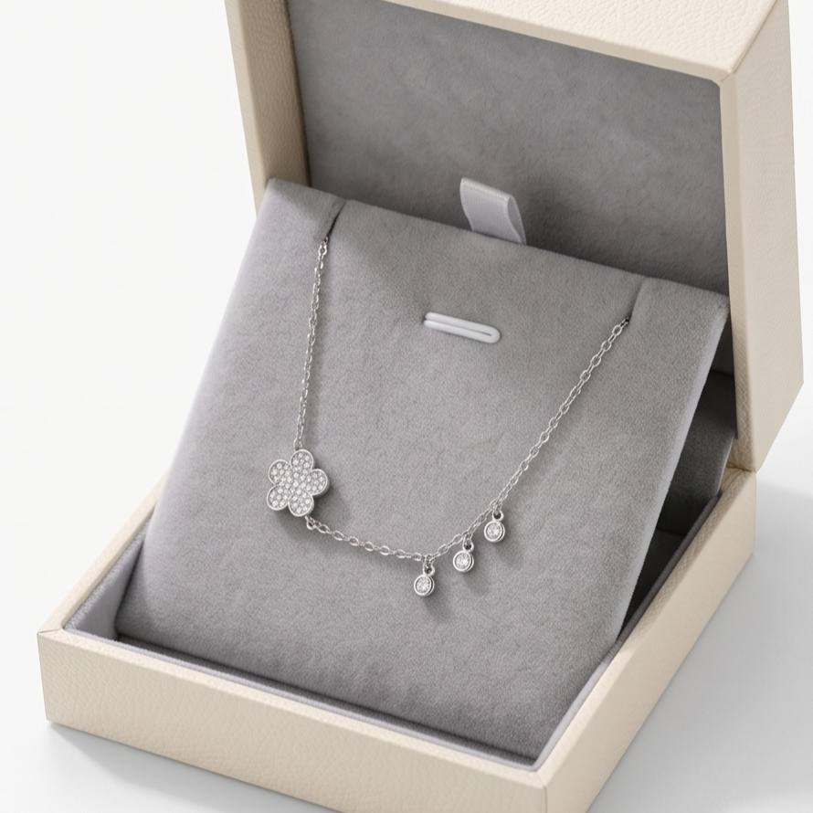 Swarovski Taşlı Gül Model Gümüş Halhal