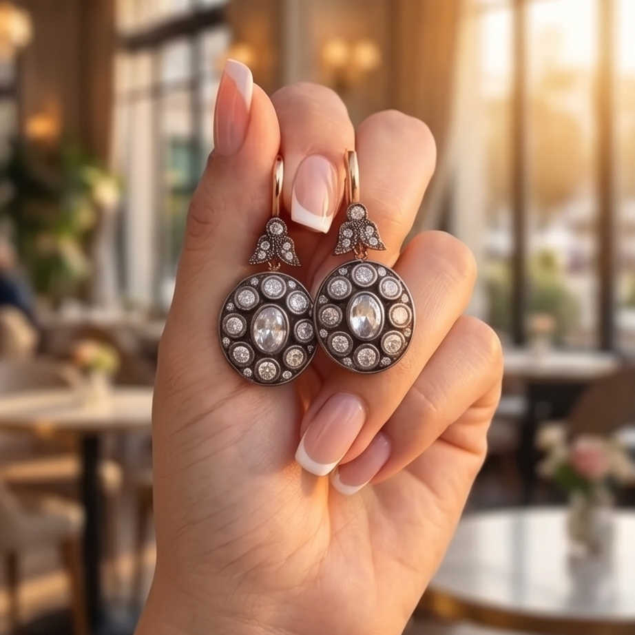 Elmas Monturlu, Altın Kaplamalı Rose Gümüş Set