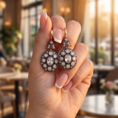 Elmas Monturlu, Altın Kaplamalı Rose Gümüş Set