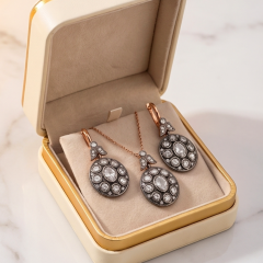 Elmas Monturlu, Altın Kaplamalı Rose Gümüş Set