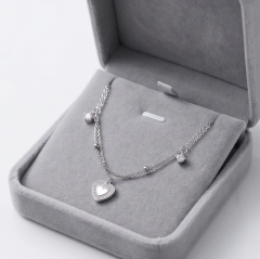 Kalp Model Swarovski Taşlı Gümüş Halhal