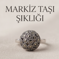 Markazit Taşlı Top Model İthal Gümüş Yüzük
