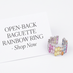 Rainbow Taşlı İthal Altın Rodajlı Gümüş Ayarlamalı Yüzük