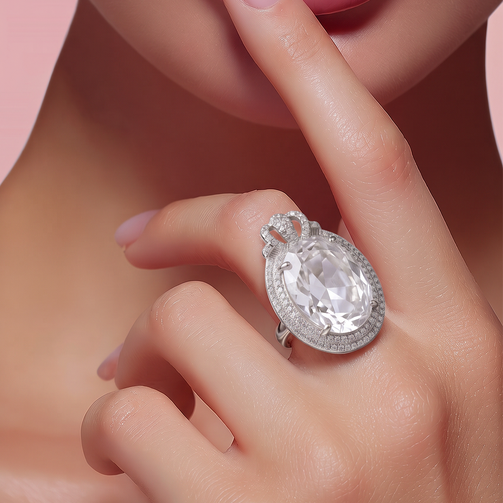 Swarovski Taşlı Altın Rodajlı ithal gümüş Yüzük