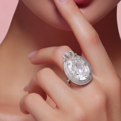 Swarovski Taşlı Altın Rodajlı ithal gümüş Yüzük
