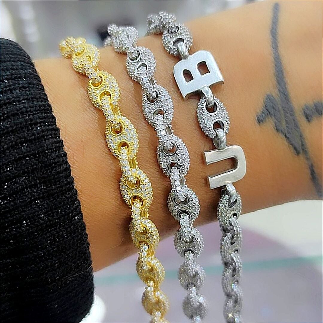 Halat Model, Altın Gold kaplamalı Gümüş İthal Bileklik
