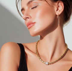 14 K Xuping Zirkonyum Taşlı Boru Kolye