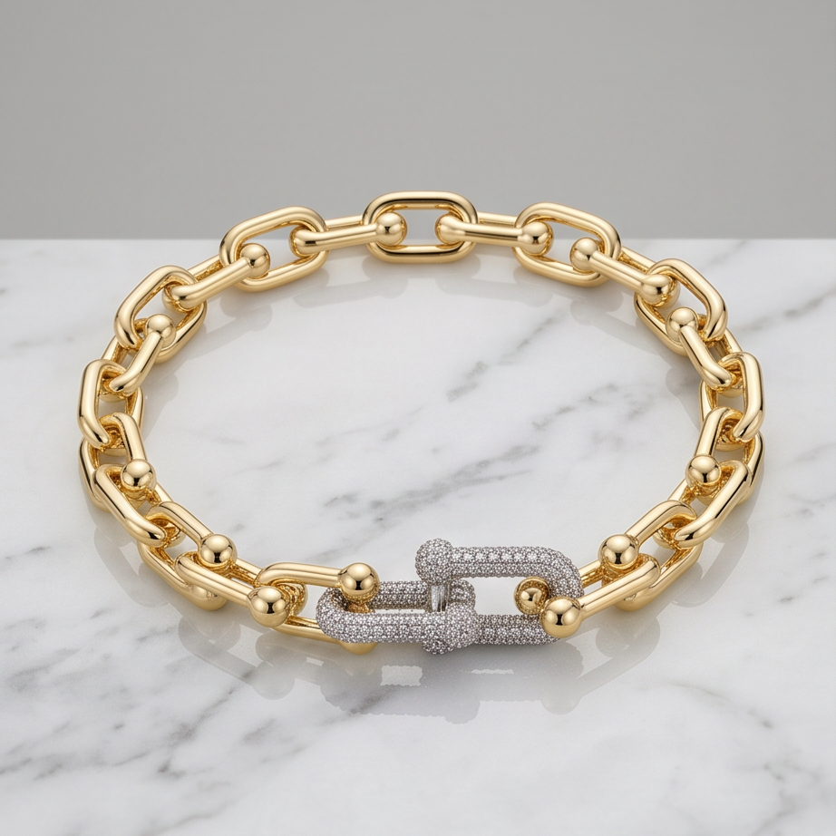 14 K Xuping Kararma yapmaz Tiffany Çelik Bileklik