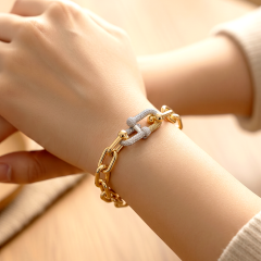 14 K Xuping Kararma yapmaz Tiffany Çelik Bileklik